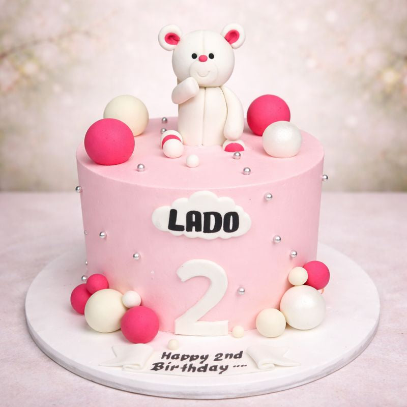 Pink Teddy Bear Birthday Cake 1 KG