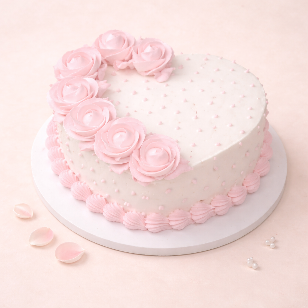 Delicate Pink Rose Cake 1 KG