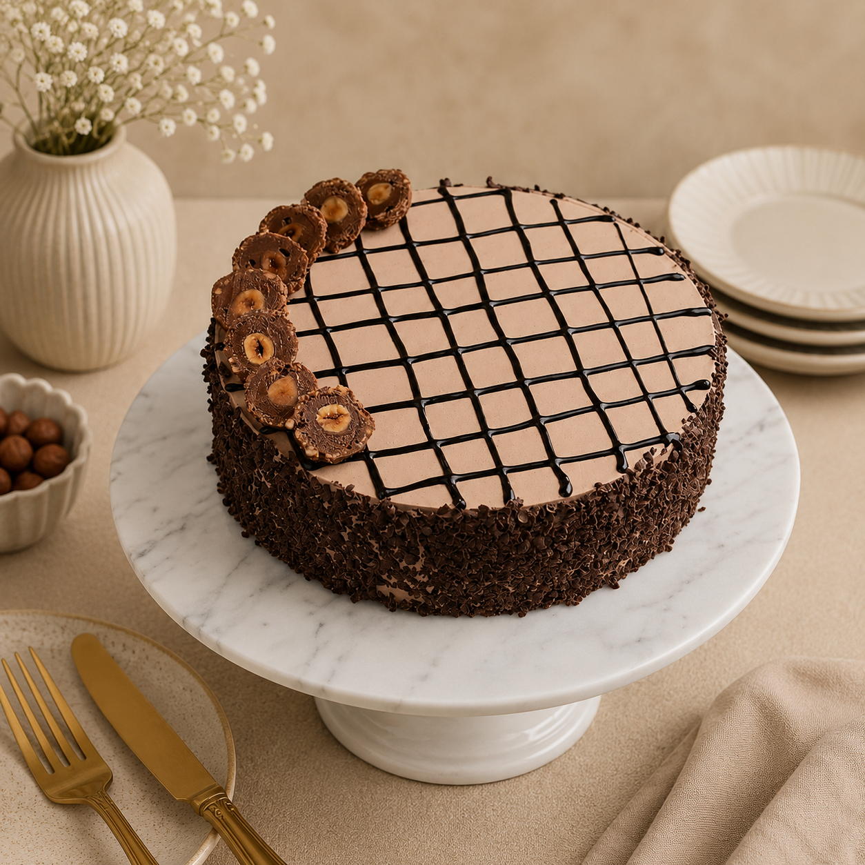 Ferrero Choco Flakes Cake