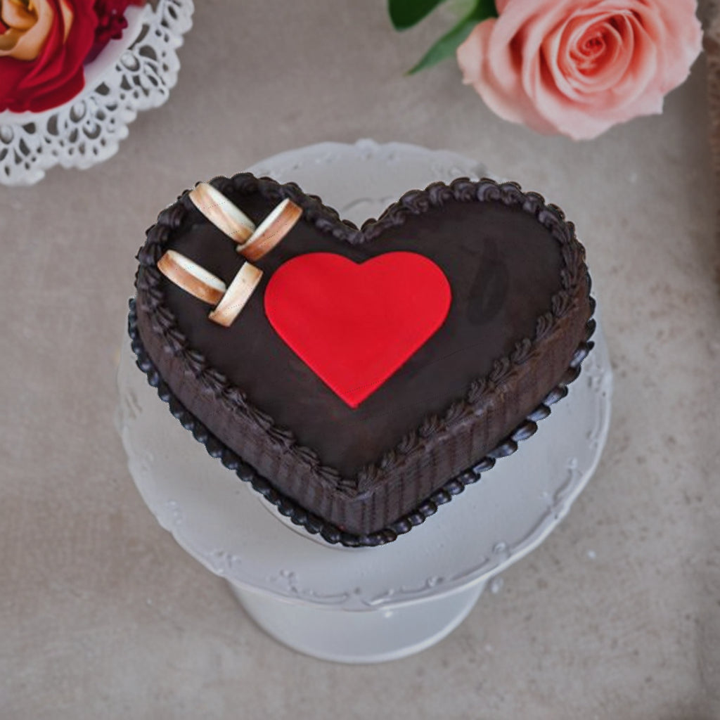 Heart Shape Chocolate Truffle Cake