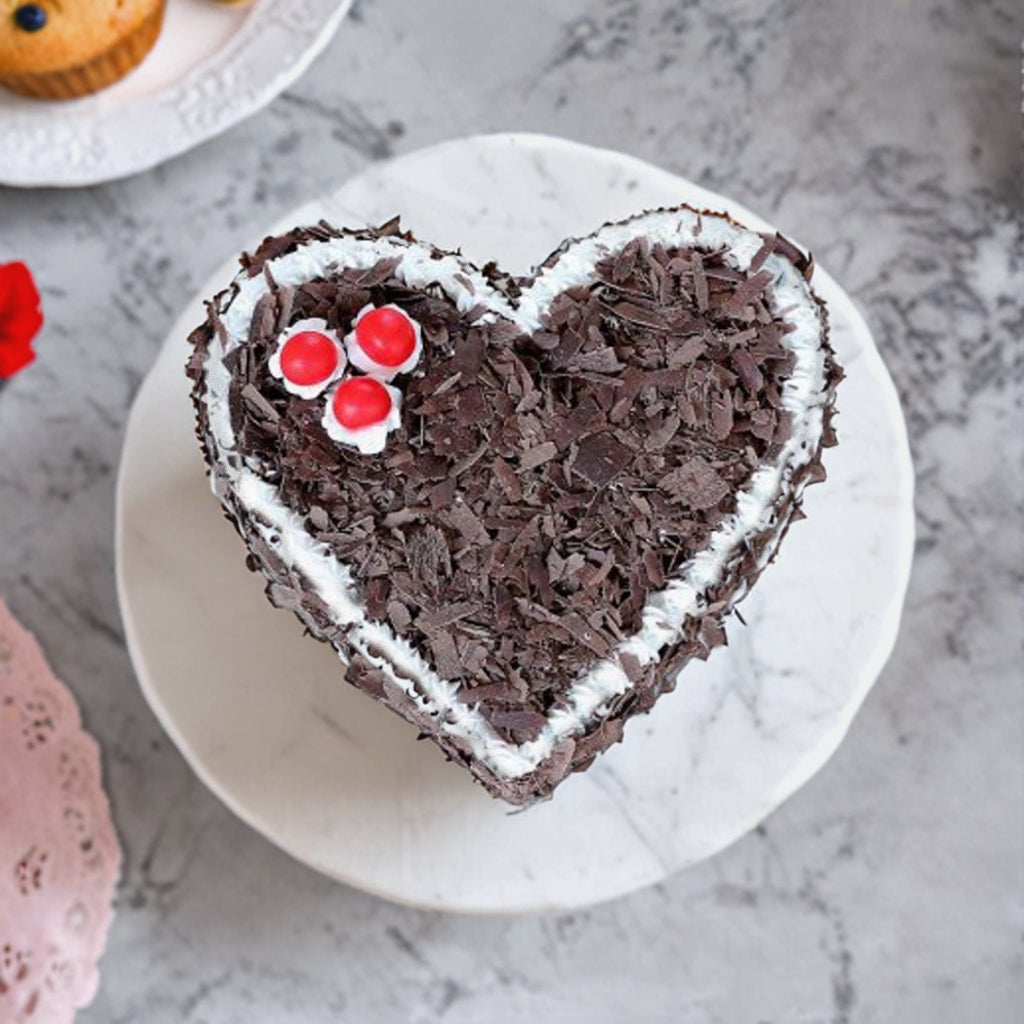 Heart Shaped Black Forest Cake