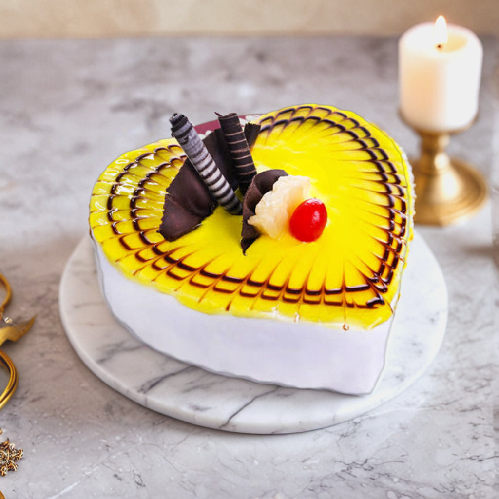 Heart Shaped Pineapple Glaze Cake