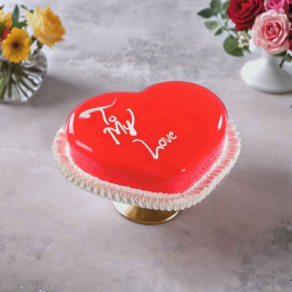 Heart Shaped Red Love Cake
