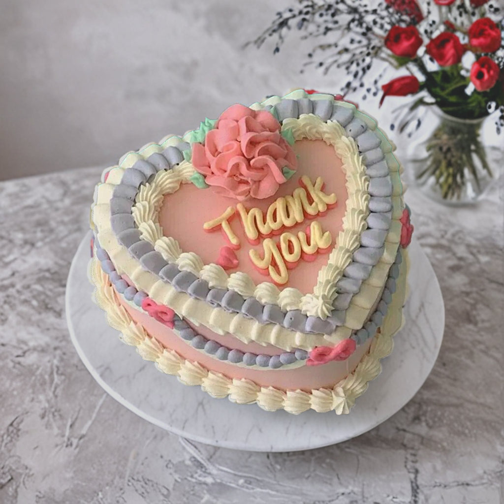 Heart Shaped Thank you Cake