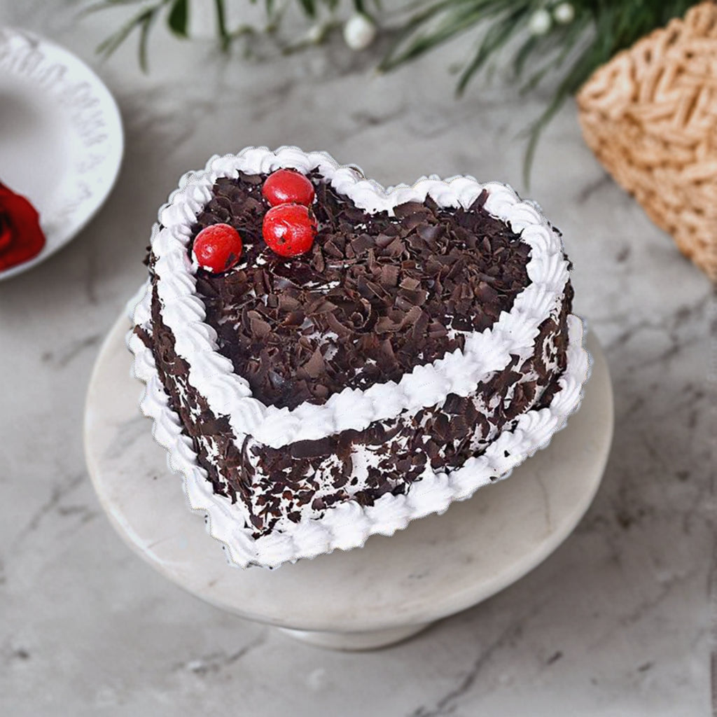 Luxury Heart Shaped Black Forest Cake