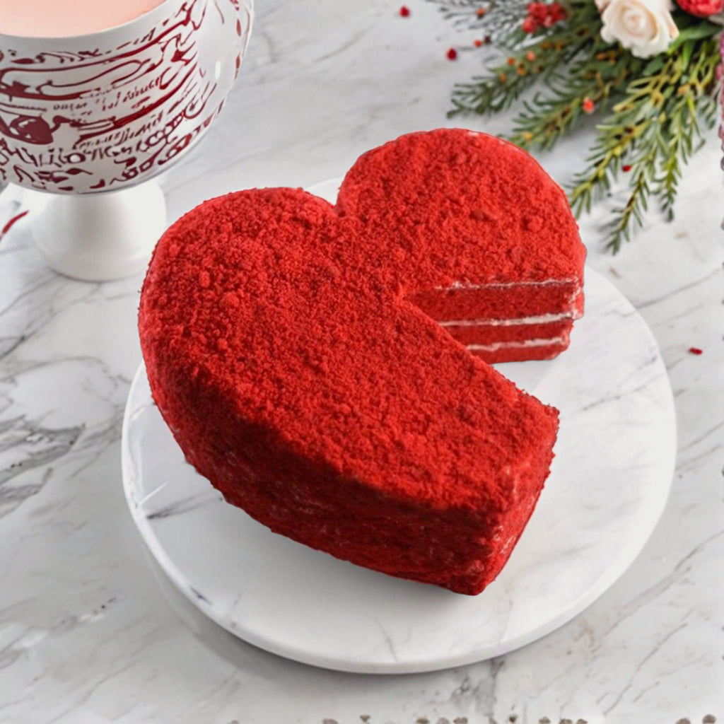 Red Velvet Cream Cheese Heart Cake