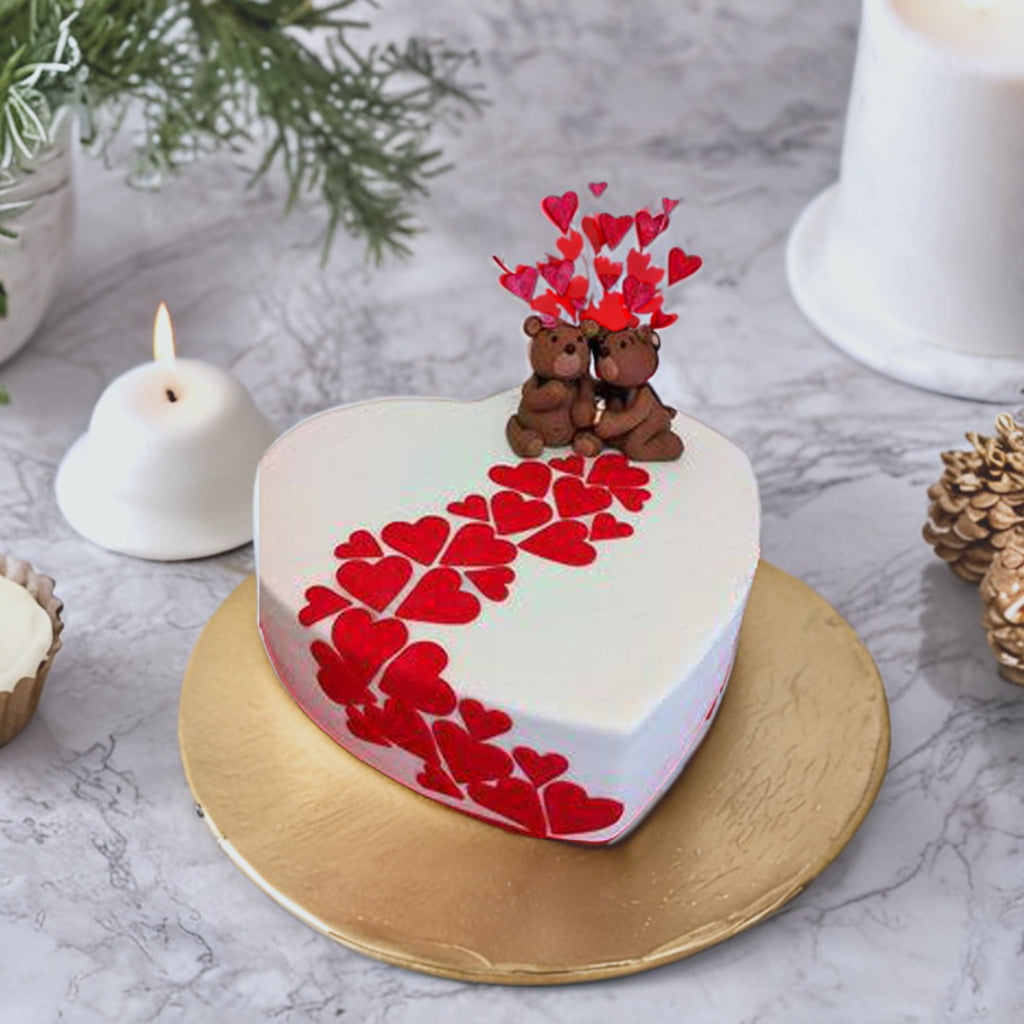 Teddy & Hearts Love Cake
