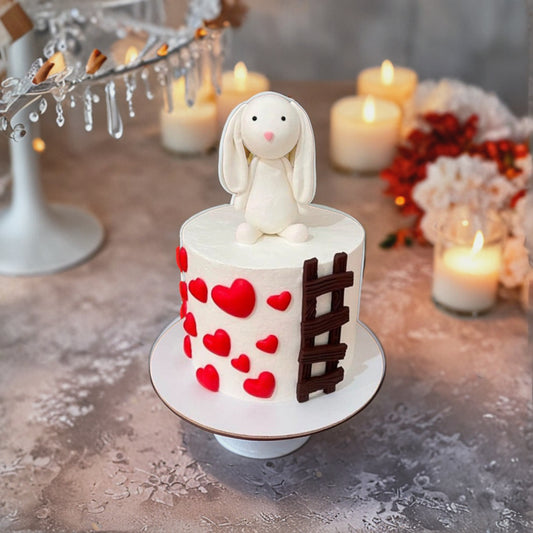 Bunny Ladder Hearts Cake