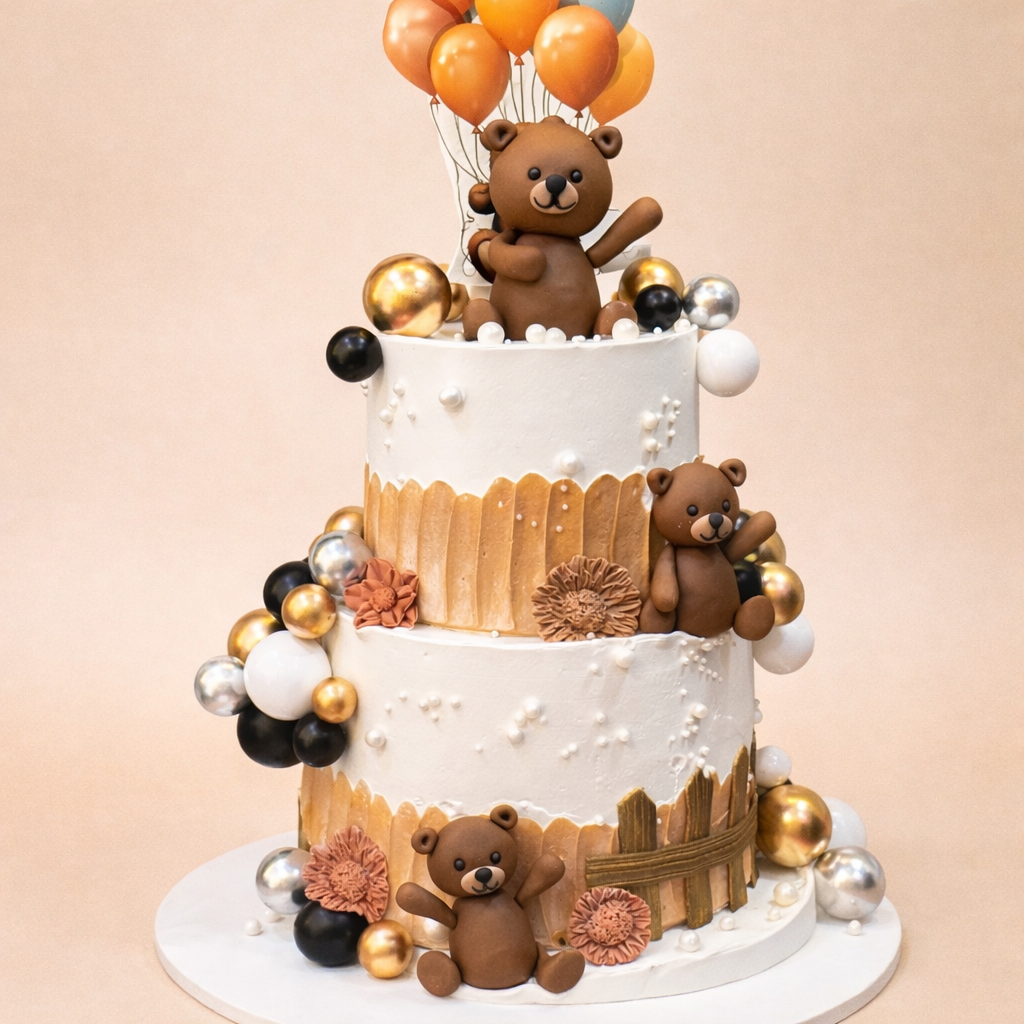 Cuddly Bear Luxe Celebration Cake 3.5 KG