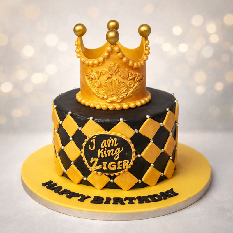 Royal Birthday Cake with Golden Crown 1 KG