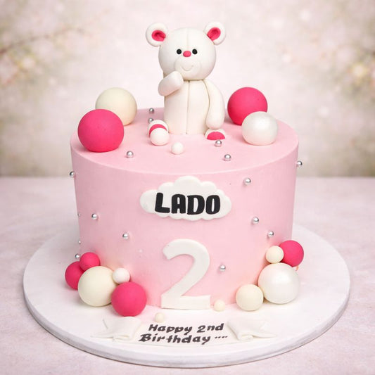 Pink Teddy Bear Birthday Cake 1 KG
