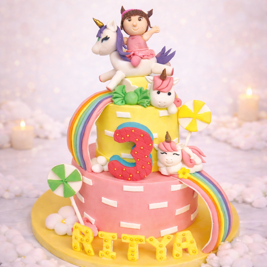 Unicorn and Rainbow Theme Birthday Cake 4 KG