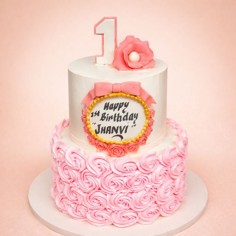 First Birthday Celebration Rose Cake 2 KG
