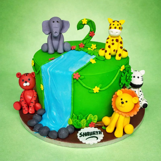 Jungle Theme Birthday Cake 1.5 KG