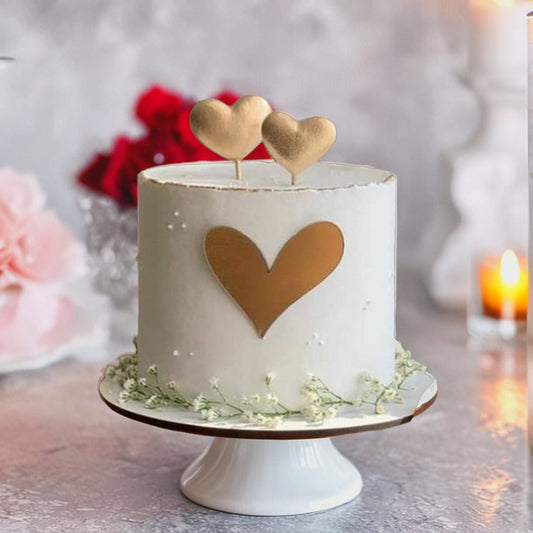 Golden Heart Floral Cake