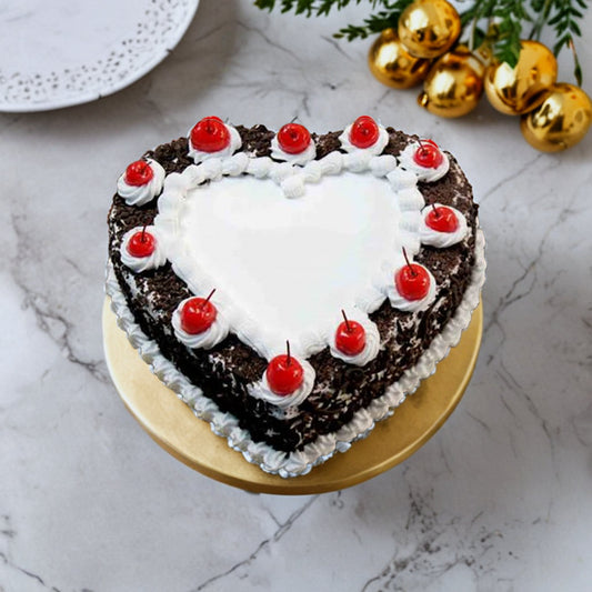 Heart Shape Black Forest Border Cake