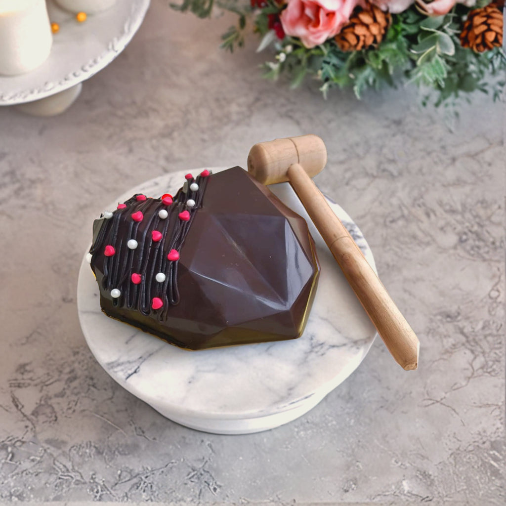 Heart Shape Chocolate Pinata Hammer Cake