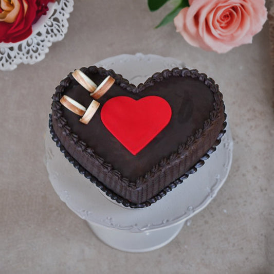 Heart Shape Chocolate Truffle Cake