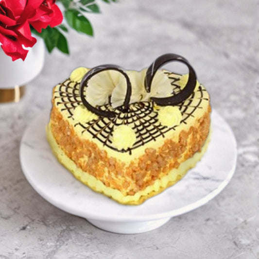 Heart Shaped Buttersctoch Cake