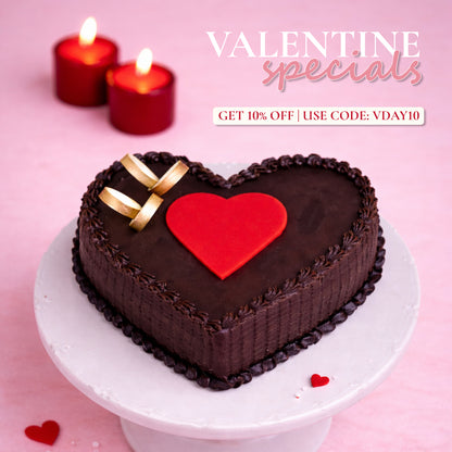 Heart Shape Chocolate Truffle Cake