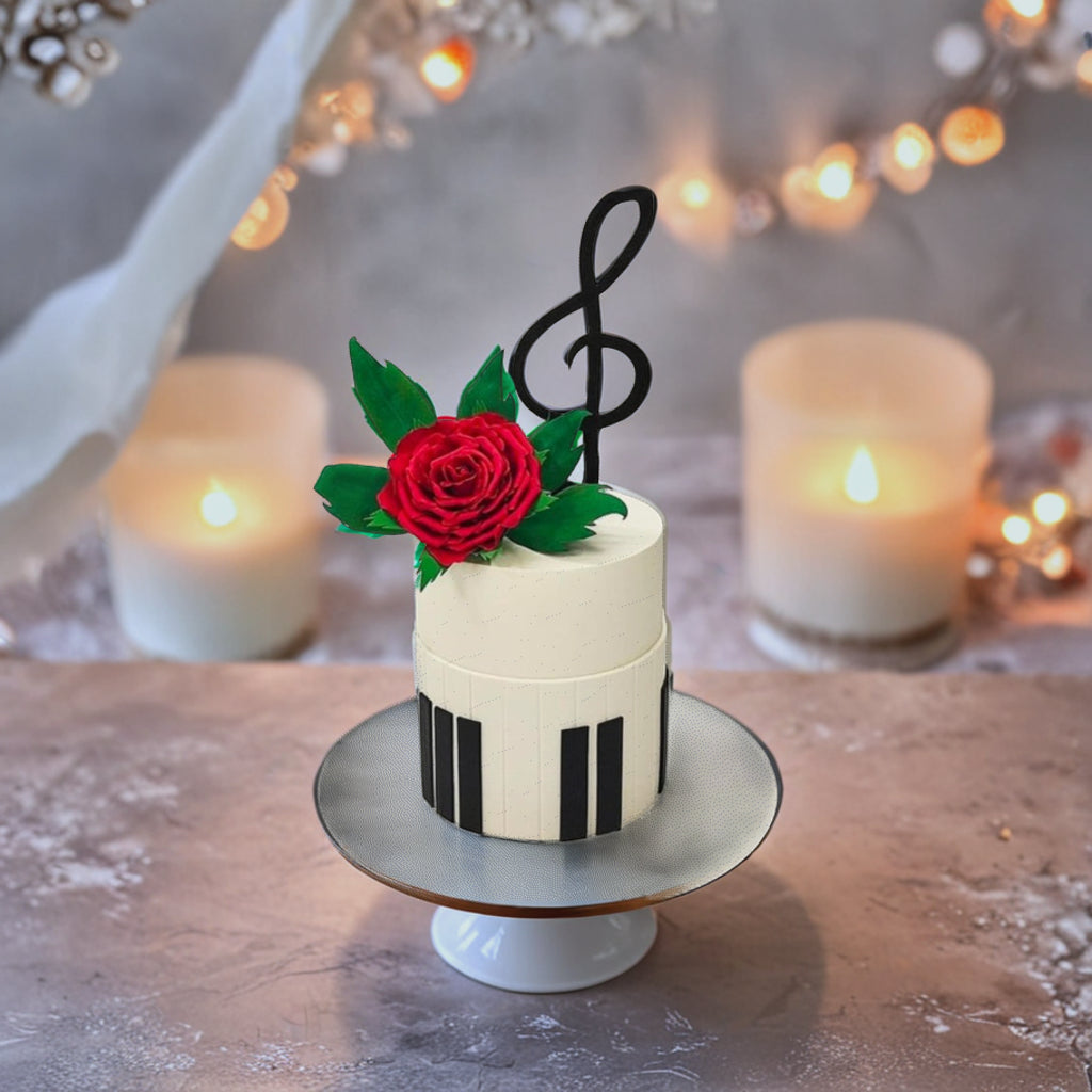 Music & Rose Celebration Cake