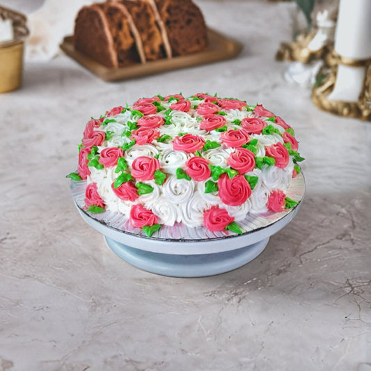 Pink & White Rosettes Cake