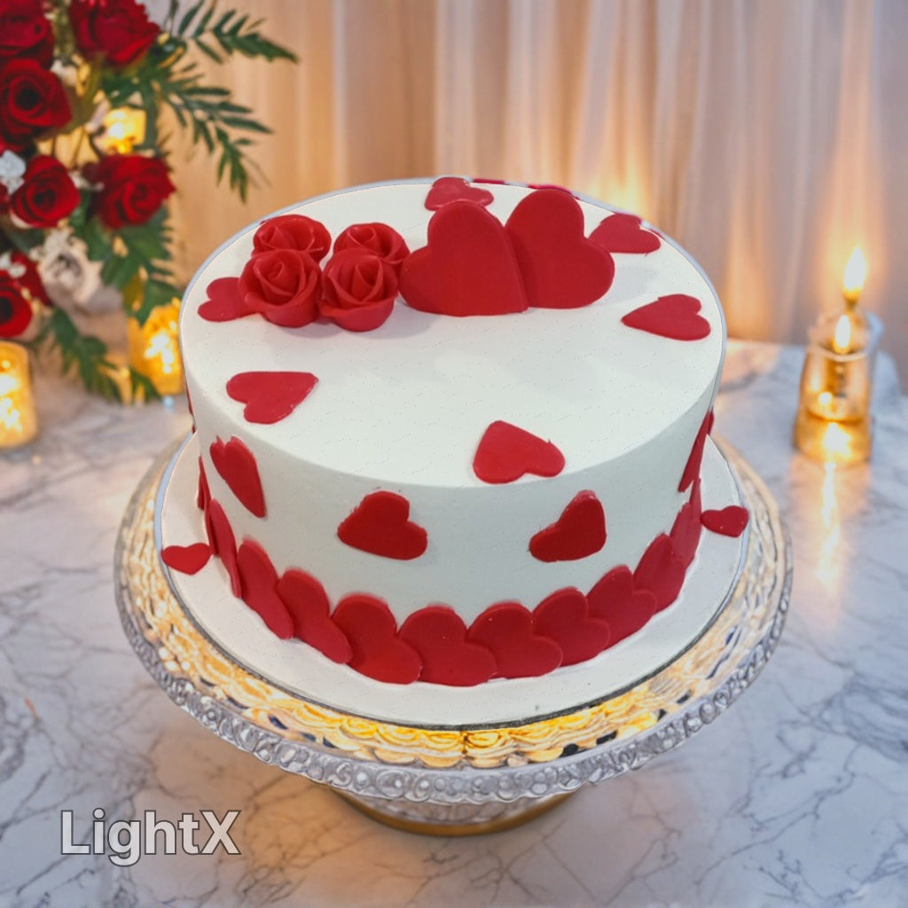 Round Hearts Cake Valentine's